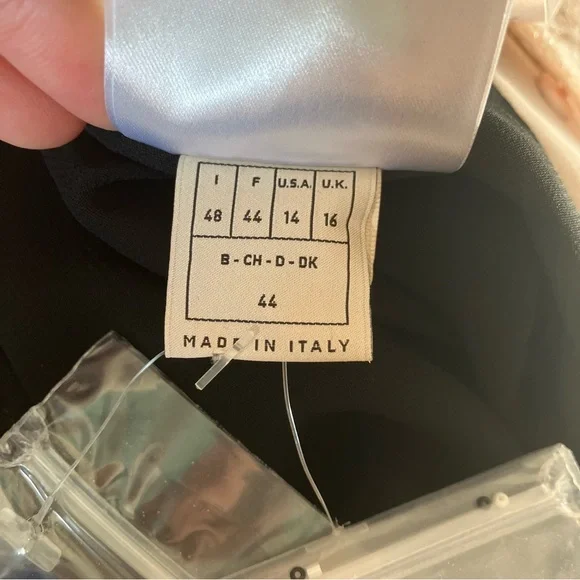 Emilio Pucci Blush Lace Beaded Bird Sleeveless Blue Scallop Shell Dress size 14 - Picture 13 of 15